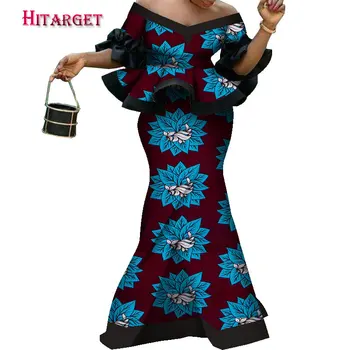 2021 femeile Africane rochie de Petrecere rochie Top + Fusta 2 piese de Multi-colorate Ankara rochie de îmbrăcăminte Tradițională Strapless dresswy8529