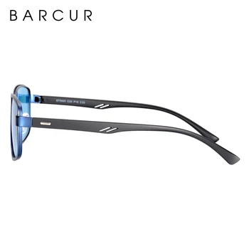 BARCUR Polarizat ochelari de Soare Barbati Pătrat din Oțel Inoxidabil Rama TR90 ochelari de Soare Oculos gafas De Sol