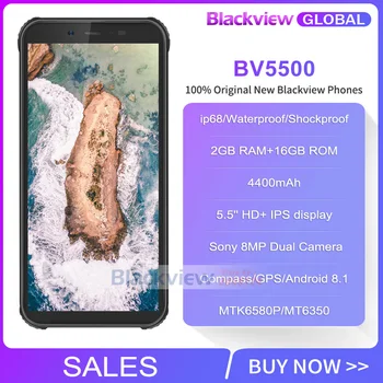 Blackview BV5500 IP68 rezistent la apa MTK6580P Smartphone 2GB 16GB+5.5