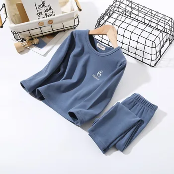 2020 Toamna pentru Copii Lenjerie de corp Termică Fleece Două piese Stil coreean Fierbinte Stil de Servicii de Origine Costum Pijamas Copii