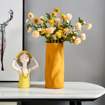 Morandi Culoare Pură Vaza Vaza Ceramica Nordic Home Decor Acasă Vaza Living Desktop Home Decor, Cadouri De Vaza Decor De Uz Casnic