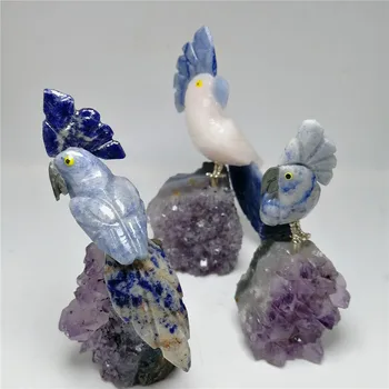 1 buc piatră prețioasă naturale pasăre cuarț de vindecare de cristal sculptate de mână, piatra papagal forma piatră prețioasă pentru acasă decorare cadou