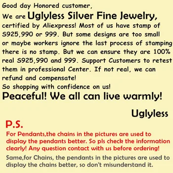 Uglyless 925 Sterling Silver Cataramă Coliere fără Pandantive Unisex din Piele Coarda Lanțuri de Dimensiuni 5 Bărbați Accesorii Femei, Bijuterii