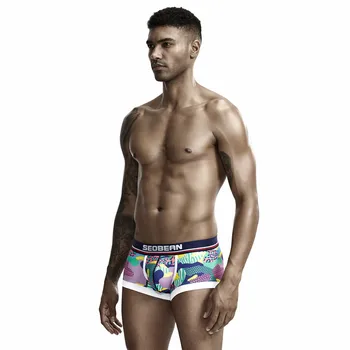 3pcs/lot pentru Bărbați Chiloți boxer Confortabil si respirabil Moda Boxeri de culoare de imprimare de moda pantaloni Scurți Acasă Vrac Bărbați boxer