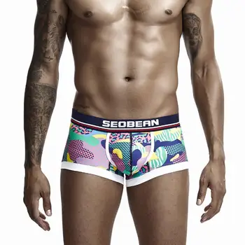 3pcs/lot pentru Bărbați Chiloți boxer Confortabil si respirabil Moda Boxeri de culoare de imprimare de moda pantaloni Scurți Acasă Vrac Bărbați boxer