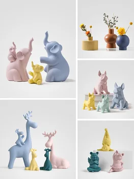 Nordic Creative Living, Veranda, Camera Desktop Cabinet Vin Ornamente Decor Acasă Accesorii Ceramice Elefant Meserii