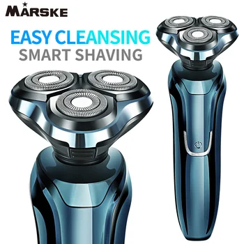 MARSKE Barbati aparate de Ras Electrice Full Body Wash Ras 4D Inteligente Trei-cap Rotativ Barba Lama 360 ° Plutitoare Cuțit de Reîncărcare