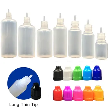 100buc 120ml PE Gol Ac Sticle de E Lichid Sticla Cu Capac cu protecție pentru copii și Lung Vârf Subțire din Plastic Flacon Picurător