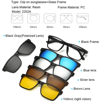 Moda Optic rame de Ochelari Barbati Femei Cu 5 Clip-On ochelari de Soare Polarizat Magnetic Ochelari Pentru bărbați Ochelari Miopie RS159