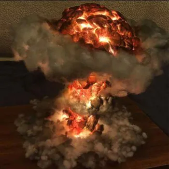 HoneyFly CONDUS Nor de Ciuperca Lampa de 5W PVC Erupția Vulcanului Decor de Masă de Lumină a Exploziei Nucleare Lumina de Noapte AC 100-265V