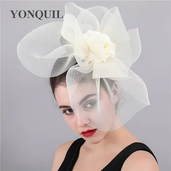 2020 Doamnelor Moda Femei Plasă De Flori Mare Fascinator Pălării De Nunta Kenducky Derby Ascot Chapeau De Mireasa Tul Ocazie Caciulita
