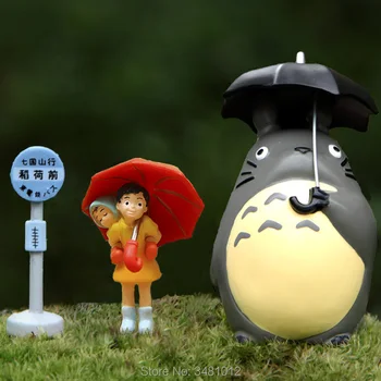 Vecinul meu Totoro Umbrela Satsuki mei Studio Ghibli PVC Cifrele de Acțiune Micro Gnome Terariu Figurine Mini Decoratiuni de Gradina