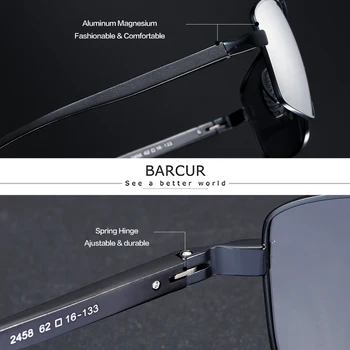 BARCUR Dreptunghi ochelari de Soare Polarizat Fotocromice de Conducere Bărbați ochelari de Soare oculos nuante