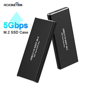 Rocketek M2 SSD Caz 5GPS M. 2 până la USB Cabina de 3.0 Adaptor pentru SATA, PCIE unitati solid state M/B Cheie Disc Cutie