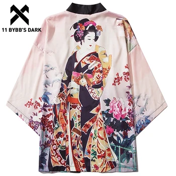 11 BYBB E ÎNTUNERIC de Vară 2020 Kimono Japonez Jachete Hip Hop Vechi Geisha Imprimare Streetwear Fața Deschide Haina Harajuku Liber Kimono