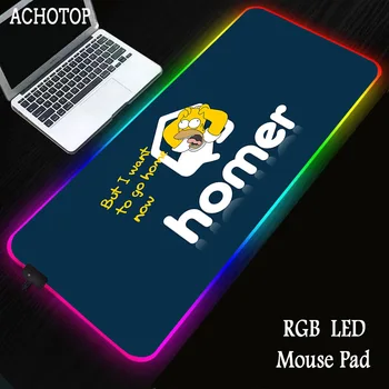 Desene animate Mouse Pad RGB Simpsons Imagine Anti-Alunecare Laptop PC Soareci Mat LED Backlight Mouse pad Optic cu Laser Mouse Gamer Mousepad