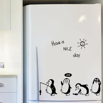 MAMALOOK Desene animate Autocolante de Perete Pentru Camere de Copii Au O Zi Frumoasă Pinguin Autocolante Pe Perete Frigider Decor Acasă Autocolante de Perete