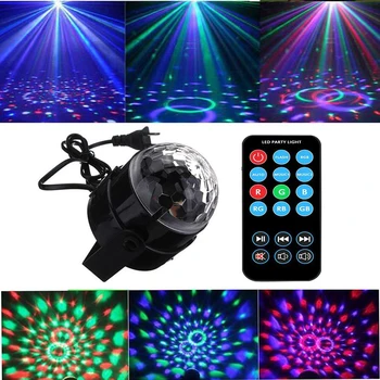 7 Culori DJ Disco Ball Proiectorul cu Laser Light 3W Sunet Activat RGB Etapă efect de Iluminare Lampa de Crăciun KTV Muzica de Petrecere Lumină