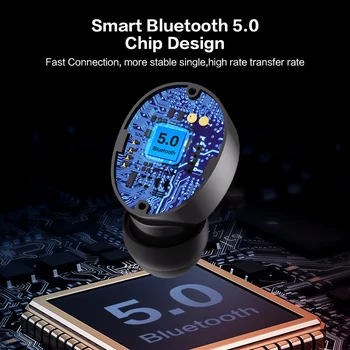FLOVEME Adevărat Wireless Bluetooth 5.0 Cască LED Pavilioane Smart Touch Căști Sport HIFI Stereo Cască de Reducere a Zgomotului