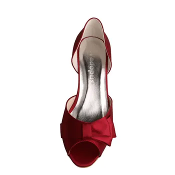 Nume de Brand de Vin Roșu Pantofi Peep Toe cu Toc mic Bal de Onoare Pantofi pentru Femei