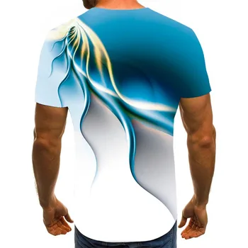 Camiseta Populare hombre para, 3D Camiseta de manga corta con estampado, camiseta con rayos únicos, camiseta suelta con cuello re