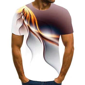 Camiseta Populare hombre para, 3D Camiseta de manga corta con estampado, camiseta con rayos únicos, camiseta suelta con cuello re