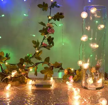 Lampa LED șir de sârmă de cupru lampă rattan flori de lampă de Crăciun decorativ, lampa string 2 m 20 baterie lampă lampă de culoare