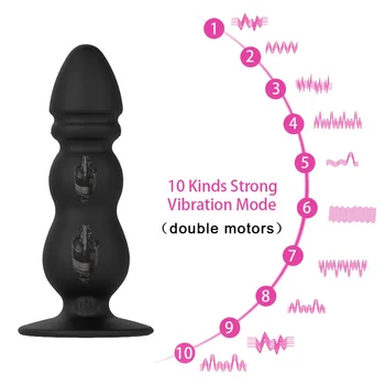 OLO Vibrator Anal Plug Vibrator Cu un mare Fraier G-spot Stimulator de Prostata pentru Masaj 10 Viteza Anale Jucărie Sexuală pentru Femei Barbati