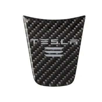 Heenvn Fibra De Carbon Capac Volan Pentru Tesla Model 3 Y Accesorii De Decor Interior Protector Patch Trei Autocolante Auto