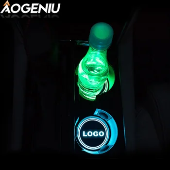 2 buc 6.7*0.8 cm Led-Suport pentru pahar Mat Lumini Auto Logo-ul USB Colorat Pentru Citroen Volvo Honda Mazda Toyota luminos Coaster Accesorii