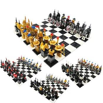 New Sosire Internațional de Șah Model Blocuri de Aur Knight VS Armata Strigoi Cifrele de Acțiune Cărămizi Mici Jucarii Educative