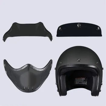 Casca motocicleta de cafe racer casca modulara Fata Complet negru mat capacetes de motociclista