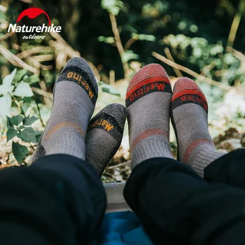 NatureHike Merino Lână Șosete 1 Pereche De Iarnă Șosete Calde Respirabil Portabil Ultraușoare În Aer Liber, Schi, Șosete Pentru Drumetii, Camping