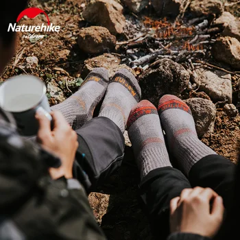 NatureHike Merino Lână Șosete 1 Pereche De Iarnă Șosete Calde Respirabil Portabil Ultraușoare În Aer Liber, Schi, Șosete Pentru Drumetii, Camping