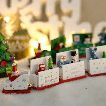 Luanqi Decoratiuni De Craciun Pentru Casa Din Lemn, Tren, Ambarcațiune Jucărie Moș Crăciun Ornamente De Crăciun Cadou Pandantiv Decoratiuni Natal 2020