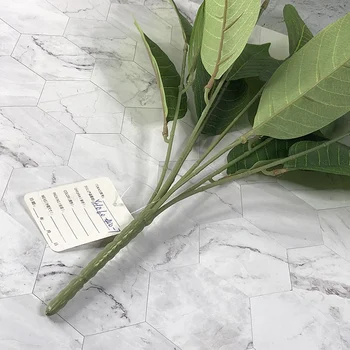 50cm 7 Furculiță de Plastic, Frunze de Plante Artificiale Real Atinge Frunze Fals Magnolia Flori Frunze Buchet Pentru Nunta Decor de Toamnă