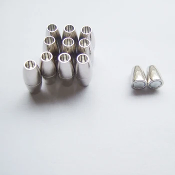 10 Seturi de Antichități Argint Culoare Magnetic Puternic Incuietoare Capac Pentru 5 mm Rotund Cordoane de Piele Constatările de Bijuterii DIY
