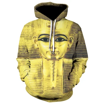 Faraon egiptean 3D Print hoodie lung Jachete 2019 om de sport s poarte Harajuku Primavara toamna Amuzant barbati hanorace jachete 5XL