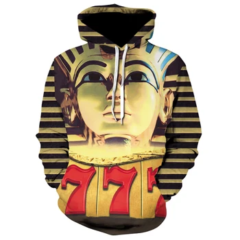 Faraon egiptean 3D Print hoodie lung Jachete 2019 om de sport s poarte Harajuku Primavara toamna Amuzant barbati hanorace jachete 5XL