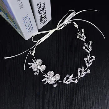 Cristal De Argint Benzi Pentru Mireasa Nunta Accesorii De Par Păr Bijuterii Pentru Gilrs Caciula Femei Bentita Ribbon Headderss