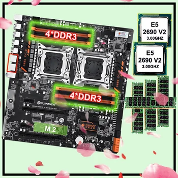 HUANANZHI X79-8D Dual CPU Socket Bundle Placa de baza Cu 2 Procesoare Xeon E5 2690 V2 Mare Brand RAM 64G(4*16G) 1866 RECC Combo-uri mai Bune