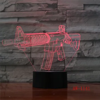 Joc de luptă 3D Somn Lampa de starea de Spirit Schimbătoare de Atac Arma AK47 Protecție Lampă Luminoasă Jucarii cu 7 Culori Dropship AW-1141