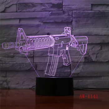 Joc de luptă 3D Somn Lampa de starea de Spirit Schimbătoare de Atac Arma AK47 Protecție Lampă Luminoasă Jucarii cu 7 Culori Dropship AW-1141