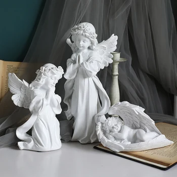 Acasa Accesorii de Decor pentru Camera de zi Rășină Înger Europa Figurine, Suveniruri Cadou de Crăciun Acasă Decorul de Basm Modern