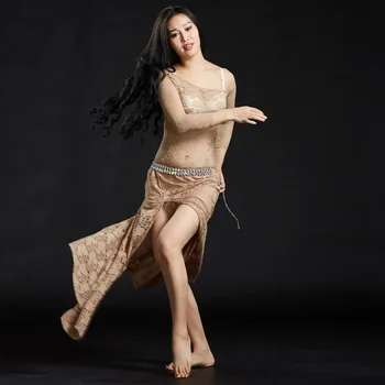 Dans rochie de dantelă lung burta rochie pentru femei jazz costume de balerina imbracaminte bellydance costum bollywood, dans din buric rochie