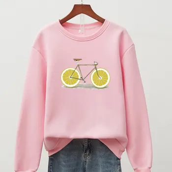Lamaie Cu Bicicleta De Brand Nou Femei Hanorace Fleece Doamna Streetwear Tricou Femei Alb Negru Cald Iarna Hanorac Îmbrăcăminte Exterioară