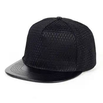 Brand Snapback capace bărbați în formă de grilă Hip-hop din piele PU capac șepci de baseball pentru femei Unisex plasă de soare os pălăria