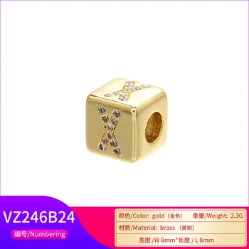 ZHUKOU 2020 aur de culoare margele scrisoare en-gros scrisoare margele pentru bijuterii DIY Bijuterii lucrate manual, accesorii de aprovizionare VZ246B