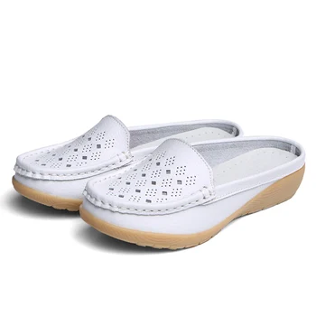 Vara pentru Femei Pantofi de Piele Mocasini Mocasini Femei Cut-out Închis-toe Flats Sandale Papuci Pantofi Casual Femei WSH3210
