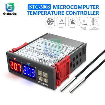 AC 110-220VLED Termostat Digital pentru Temperatura Incubator Termostat Controler Releu Incalzire Racire STC-1000 3000 3008